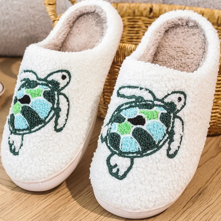 Soft Stitched Turtle Slippers