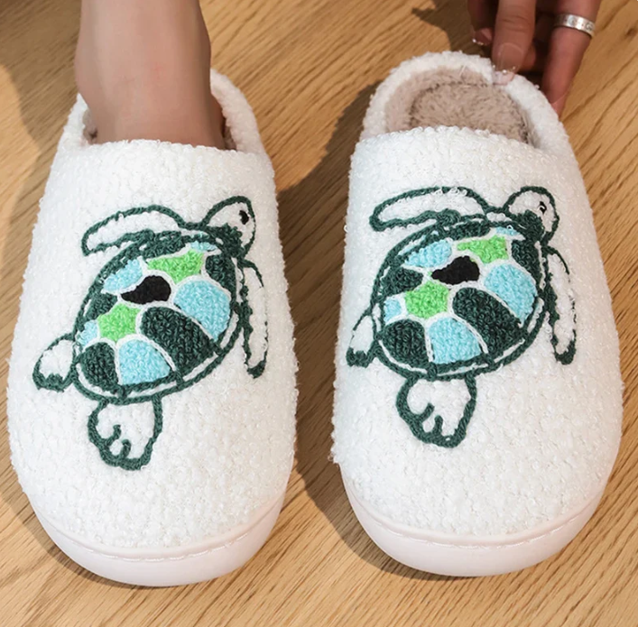 Soft Stitched Turtle Slippers