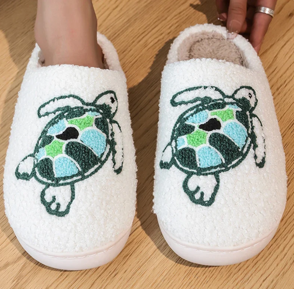 Soft Stitched Turtle Slippers