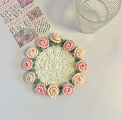Handmade Crochet Flower Coaster