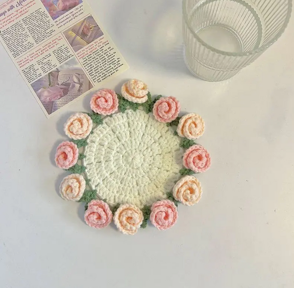 Handmade Crochet Flower Coaster