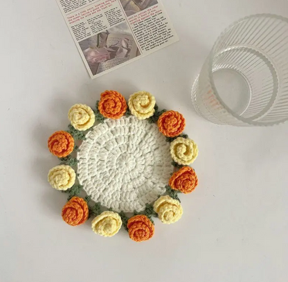 Handmade Crochet Flower Coaster