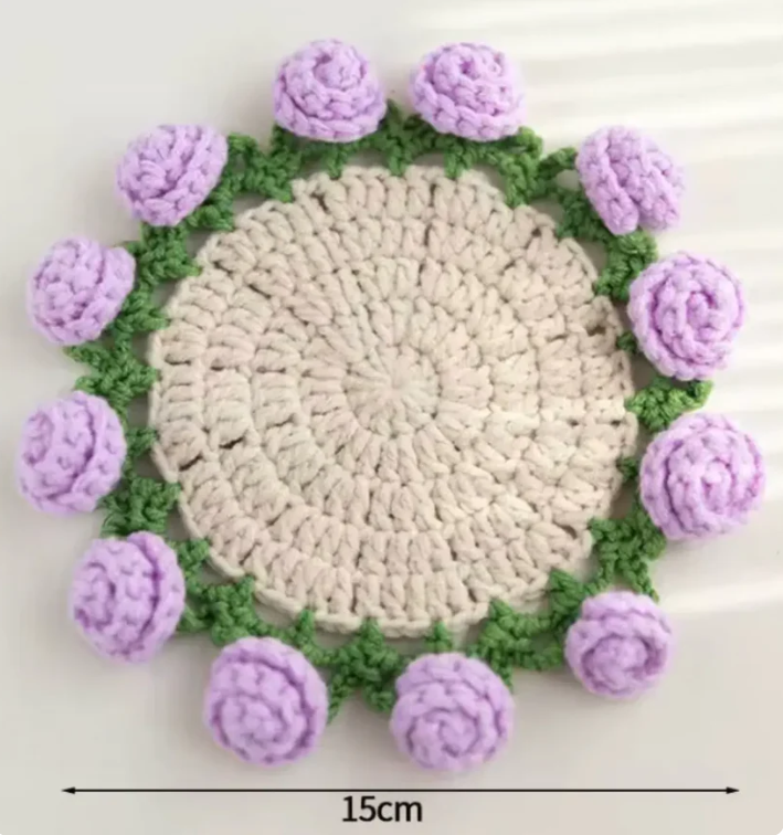 Handmade Crochet Flower Coaster