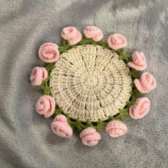 Handmade Crochet Flower Coaster